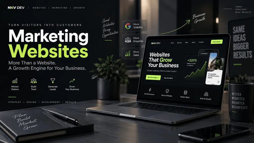 Marketing website concept — a website that drives enquiries and business growth